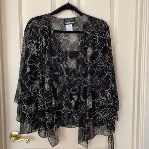 Tank style layered top with sheer jacket.